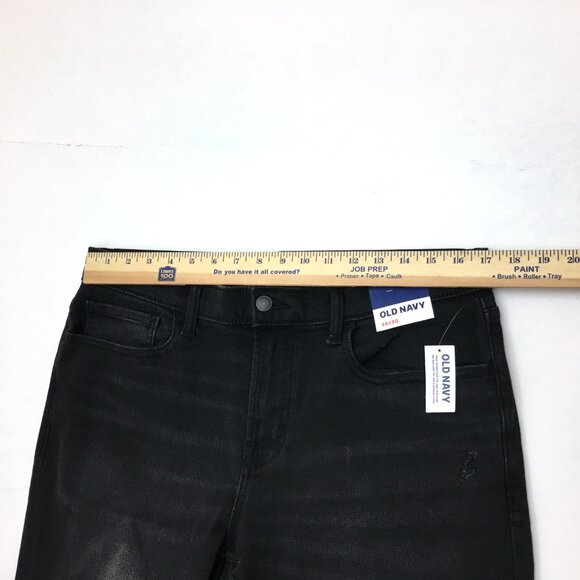 NEW Old Navy Men's Black Slim Straight Leg Jeans Distressed Stretch 34 x 29 READ - Picture 5 of 10